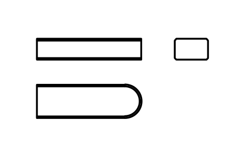 Vorschau des Symbols Flache Passfeder Form C 8 x 5 x 25, Block KEY_C_8X5X25