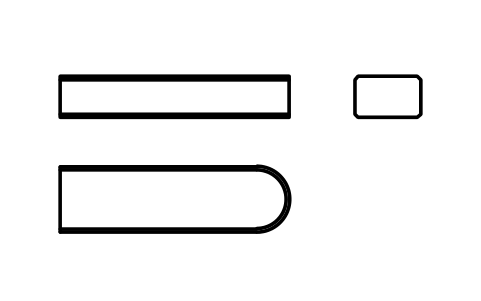 Vorschau des Symbols Flache Passfeder Form C 8 x 5 x 28, Block KEY_C_8X5X28
