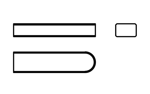 Vorschau des Symbols Flache Passfeder Form C 8 x 5 x 32, Block KEY_C_8X5X32