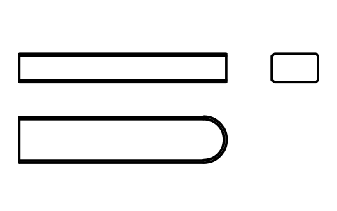 Vorschau des Symbols Flache Passfeder Form C 8 x 5 x 36, Block KEY_C_8X5X36