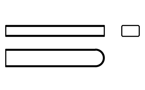 Vorschau des Symbols Flache Passfeder Form C 8 x 5 x 45, Block KEY_C_8X5X45