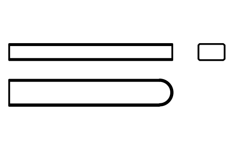 Vorschau des Symbols Flache Passfeder Form C 8 x 5 x 50, Block KEY_C_8X5X50