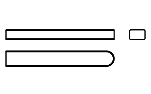 Vorschau des Symbols Flache Passfeder Form C 8 x 5 x 56, Block KEY_C_8X5X56