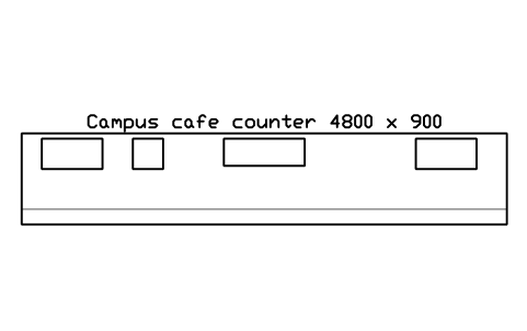Preview of the Campus cafe counter 4800 x 900 symbol, block ULB_CAFE_COUNTER