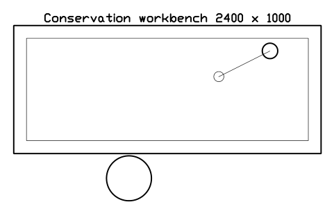 Preview of the Conservation workbench 2400 x 1000 symbol, block ULB_CONSERVATION_BENCH