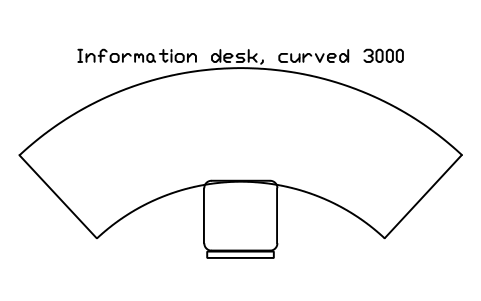 Preview of the Information desk, curved 3000 symbol, block ULB_INFO_DESK_CURVED