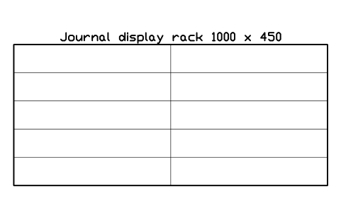 Preview of the Journal display rack 1000 x 450 symbol, block ULB_JOURNAL_RACK