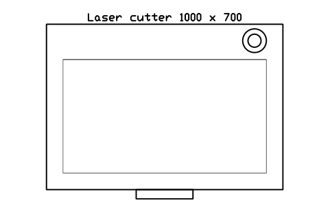 Preview of the Laser cutter 1000 x 700 symbol, block ULB_LASER_CUTTER