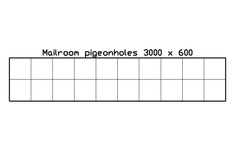 Preview of the Mailroom pigeonholes 3000 x 600 symbol, block ULB_MAIL_PIGEONHOLES