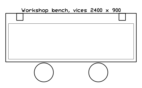 Preview of the Workshop bench, vices 2400 x 900 symbol, block ULB_MAKER_BENCH