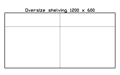 Preview of the Oversize shelving 1200 x 600 symbol, block ULB_OVERSIZE_SHELF