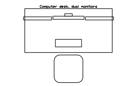Preview of the Computer desk, dual monitors symbol, block ULB_PC_DESK_DUAL