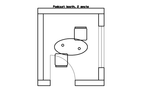 Preview of the Podcast booth, 2 seats symbol, block ULB_PODCAST_BOOTH