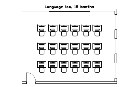 Preview of the Language lab, 18 booths symbol, block ULB_ROOM_LANGUAGE_LAB