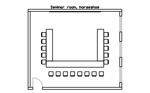 Preview of the Seminar room, horseshoe symbol, block ULB_ROOM_SEMINAR_U