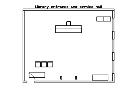 Preview of the Library entrance and service hall symbol, block ULB_ROOM_SERVICE_HALL