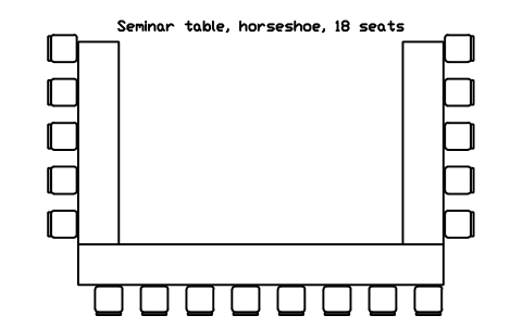 Preview of the Seminar table, horseshoe, 18 seats symbol, block ULB_SEMINAR_HORSESHOE