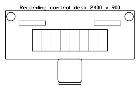 Preview of the Recording control desk 2400 x 900 symbol, block ULB_STUDIO_CONTROL_DESK