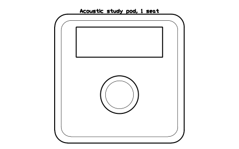 Preview of the Acoustic study pod, 1 seat symbol, block ULB_STUDY_POD_1
