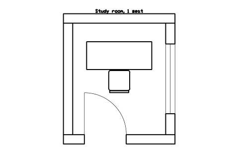Preview of the Study room, 1 seat symbol, block ULB_STUDY_ROOM_1