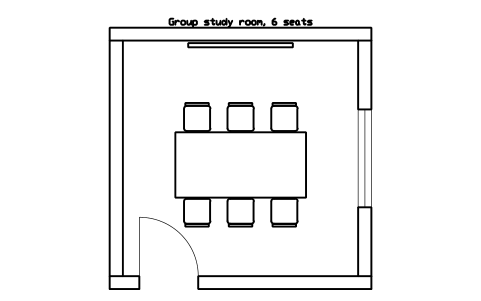 Preview of the Group study room, 6 seats symbol, block ULB_STUDY_ROOM_6