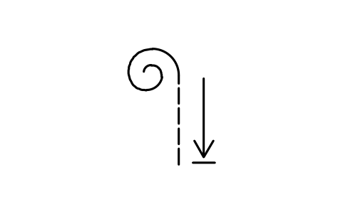 Preview of the Close roller curtain symbol, block IVC_1290