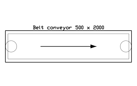 Preview of the Belt conveyor 500 x 2000 symbol, block WHL_BELT_500