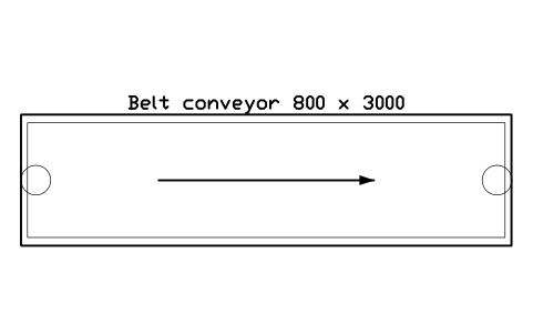 Preview of the Belt conveyor 800 x 3000 symbol, block WHL_BELT_800