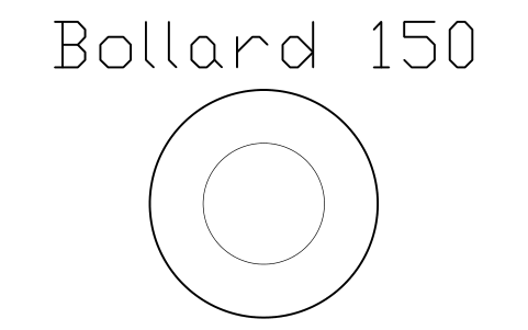 Preview of the Bollard 150 symbol, block WHL_BOLLARD_150