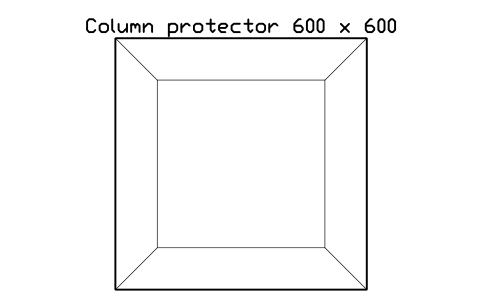 Preview of the Column protector 600 x 600 symbol, block WHL_BOLLARD_PROTECT