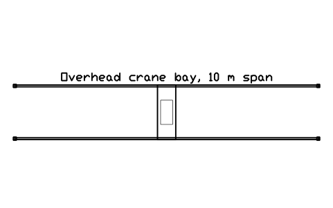 Preview of the Overhead crane bay, 10 m span symbol, block WHL_BRIDGE_CRANE