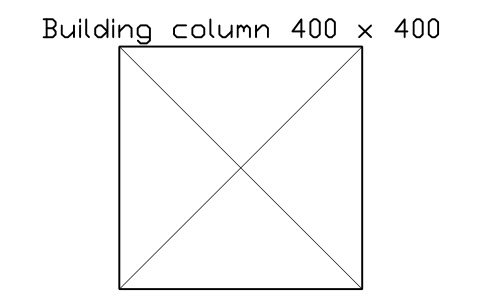 Preview of the Building column 400 x 400 symbol, block WHL_COLUMN_400