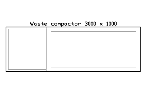 Preview of the Waste compactor 3000 x 1000 symbol, block WHL_COMPACTOR