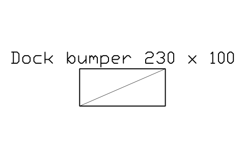 Preview of the Dock bumper 230 x 100 symbol, block WHL_DOCK_BUMPER