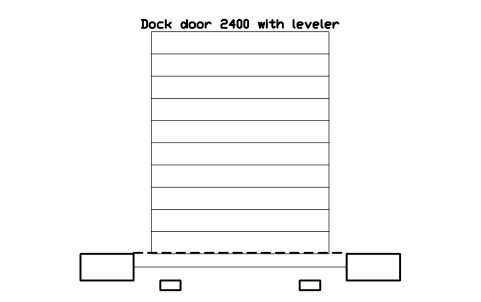 Preview of the Dock door 2400 with leveler symbol, block WHL_DOCK_DOOR_2400