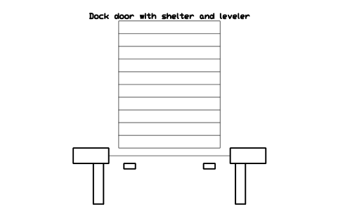 Preview of the Dock door with shelter and leveler symbol, block WHL_DOCK_DOOR_SHELTER
