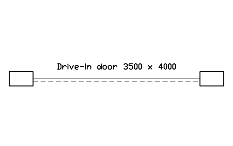 Preview of the Drive-in door 3500 x 4000 symbol, block WHL_DOCK_DRIVE_IN