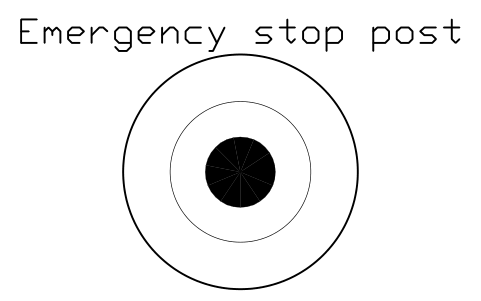 Preview of the Emergency stop post symbol, block WHL_ESTOP_POST