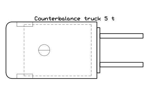 Preview of the Counterbalance truck 5 t symbol, block WHL_FORKLIFT_5T
