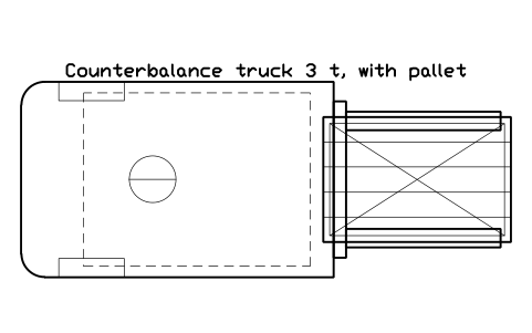 Preview of the Counterbalance truck 3 t, with pallet symbol, block WHL_FORKLIFT_LOADED