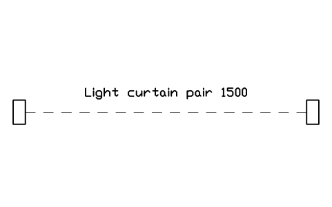 Preview of the Light curtain pair 1500 symbol, block WHL_LIGHT_CURTAIN