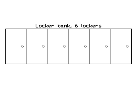 Preview of the Locker bank, 6 lockers symbol, block WHL_LOCKER_BANK