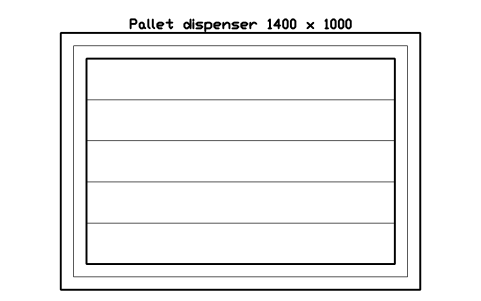 Preview of the Pallet dispenser 1400 x 1000 symbol, block WHL_PALLET_DISPENSER