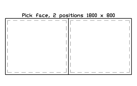 Preview of the Pick face, 2 positions 1800 x 800 symbol, block WHL_PICK_FACE