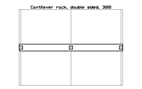 Preview of the Cantilever rack, double sided, 3000 symbol, block WHL_RACK_CANTILEVER_D
