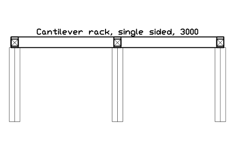 Preview of the Cantilever rack, single sided, 3000 symbol, block WHL_RACK_CANTILEVER_S