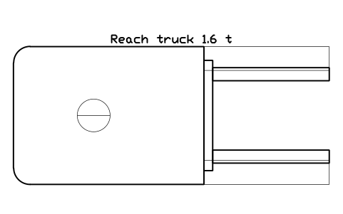 Preview of the Reach truck 1.6 t symbol, block WHL_REACH_TRUCK