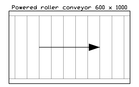 Preview of the Powered roller conveyor 600 x 1000 symbol, block WHL_ROLLER_POW_1000