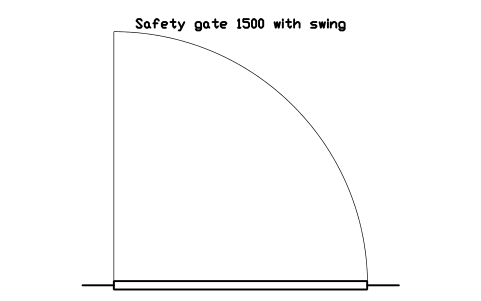 Preview of the Safety gate 1500 with swing symbol, block WHL_SAFETY_GATE