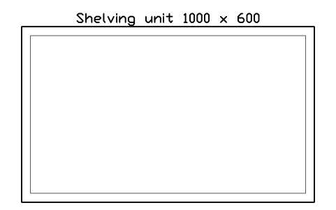 Preview of the Shelving unit 1000 x 600 symbol, block WHL_SHELF_1000X600